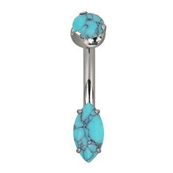 Банан титановый Navel Turquoise 1,6мм*10мм  фото
