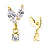 Накрутка титановая Marquise CZ Dangle Stud Gold  фото