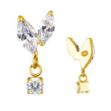 Накрутка титанова Marquise CZ Dangle Stud Gold фото