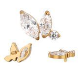 Накрутка титановая Set 2 Marquise Gold  фото