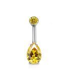Банан титановий Navel Сrystal drop yellow 1,6мм*10мм фото