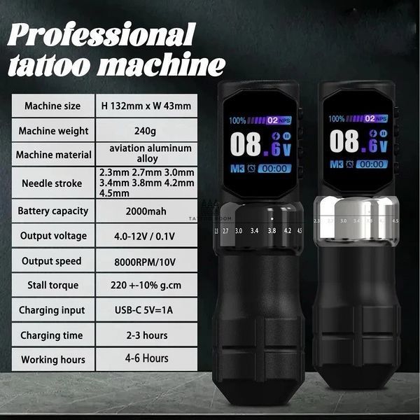 Беспроводная тату машинка Inkflex FY04 Black  фото