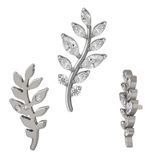 Накрутка Titanium Лабрет титановий CZ Leaf  фото