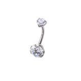 Банан титановий Navel Double CZ Gem 1,6мм*10мм 5/8 фото