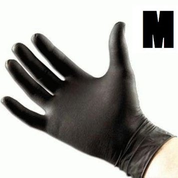 Рукавички нітрилові M (чорні) 100 шт фото