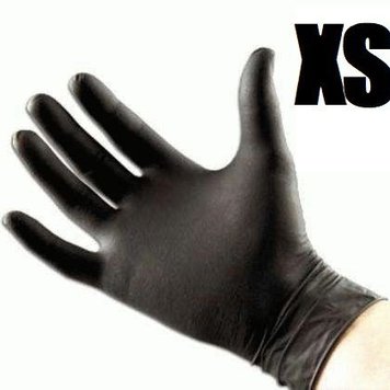 Рукавички нітрилові XS (чорні) 100 шт фото