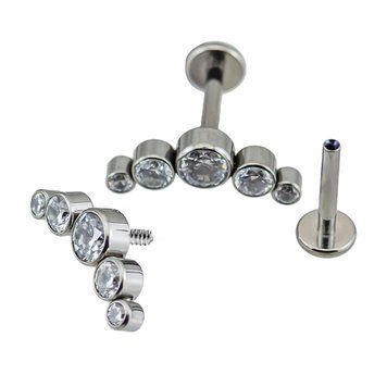 Накрутка титановая Bezel Set 5-CZ   фото