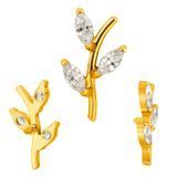 Накрутка титановая Set 3 Marquise CZ Tree Gold  фото