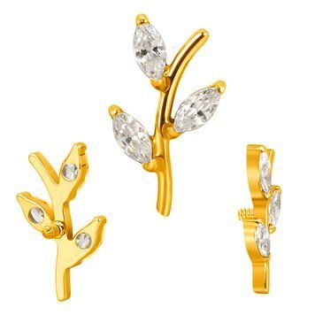 Накрутка титанова Set 3 Marquise CZ Tree Gold фото