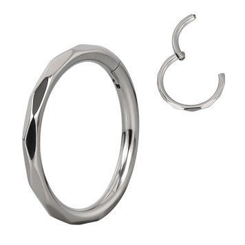 Кольцо титановое Clicker Faceted 1,2мм*8мм  фото
