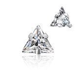 Накрутка титанова Prong Set Triangle CZ 3мм фото