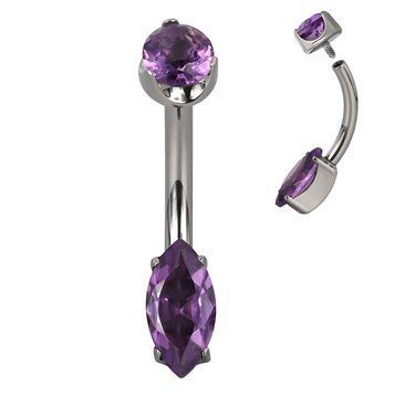 Банан титановый Navel Amethyst 1,6мм*10мм  фото