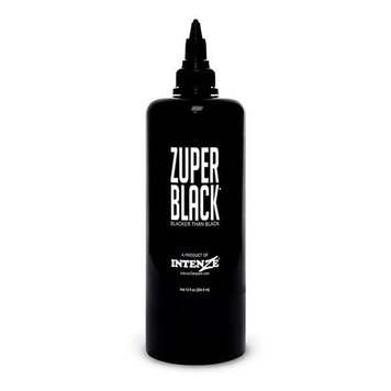 Чорна тату фарба Zuper Black 12 OZ Intenze (360 мл.) фото
