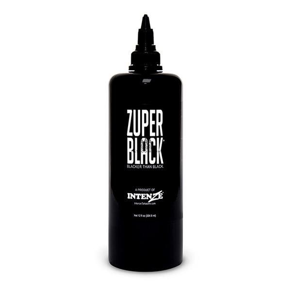 Чорна тату фарба Zuper Black 12 OZ Intenze (360 мл.)  фото