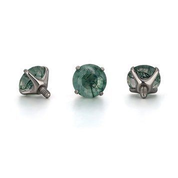 Накрутка титанова Natural Stone Moss Agate 3мм  фото